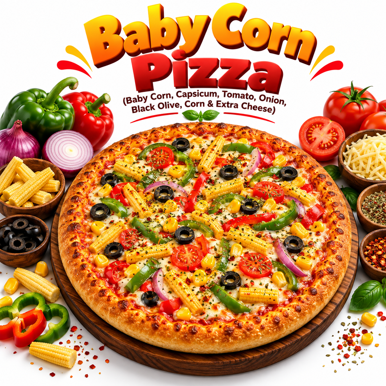 Baby Corn Pizza