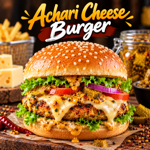 Achari Cheese Burger